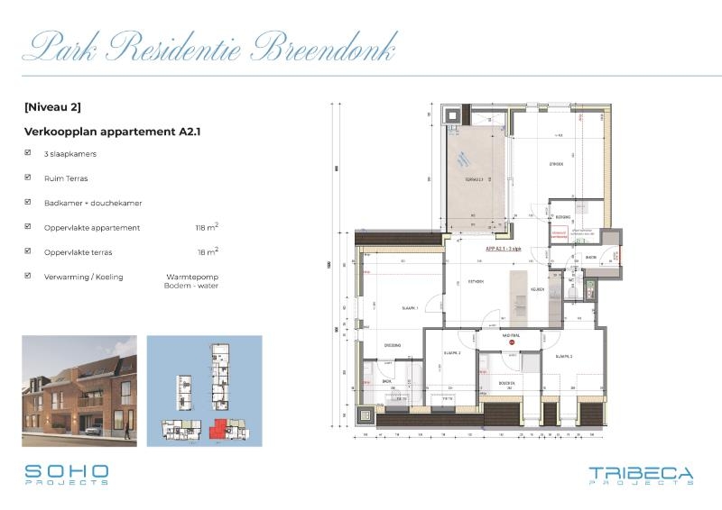 Appartement te  koop in Puurs 2870 349000.00€ 3 slaapkamers 118.00m² - Zoekertje 1355874