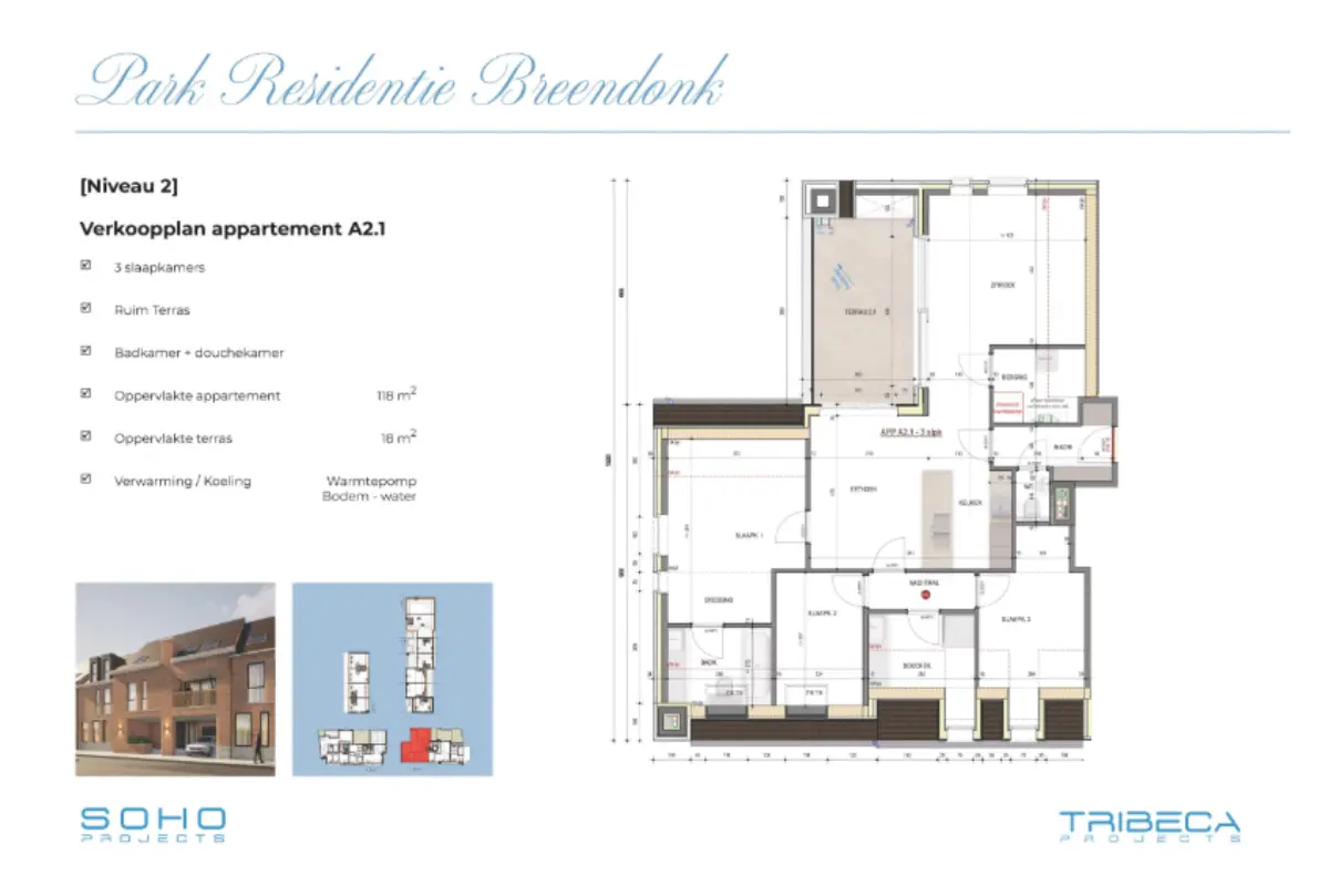 Appartement te  koop in Puurs 2870 349000.00€ 3 slaapkamers 118.00m² - Zoekertje 47545