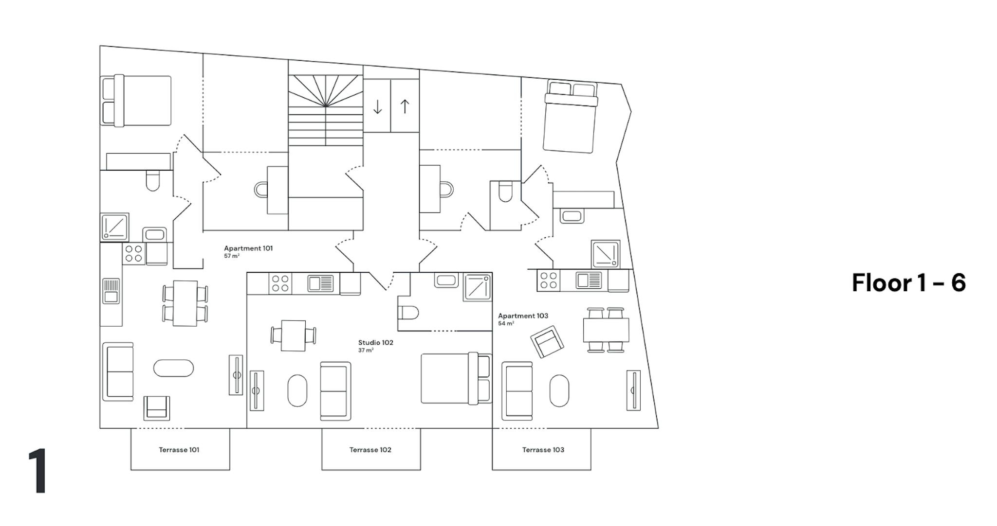Appartement te  huur in Antwerpen 2018 1440.00€ 0 slaapkamers m² - Zoekertje 481278