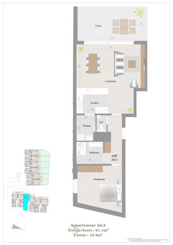 Appartement te koop in Blaasveld 2830 290491.00€ 1 slaapkamers 81.00m² - Zoekertje 509694