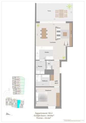 Appartement te koop in Blaasveld 2830 292464.00€ 1 slaapkamers 78.00m² - Zoekertje 509785
